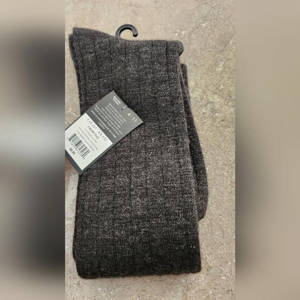 Women's Knee High Merino Wool Socks, Charcoal Gray - Expression, NWT - Picture 3 of 4